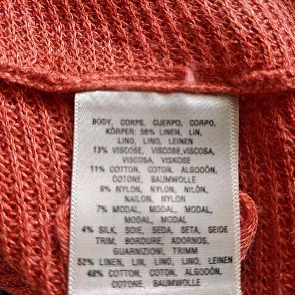 MOTH ANTHROPOLOGIE Womens Sweater Size Medium Burnt Orange Knit Hi Low B… - Picture 6 of 7